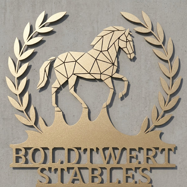 Boldtwert Stables – Silhouetten-Wandschild