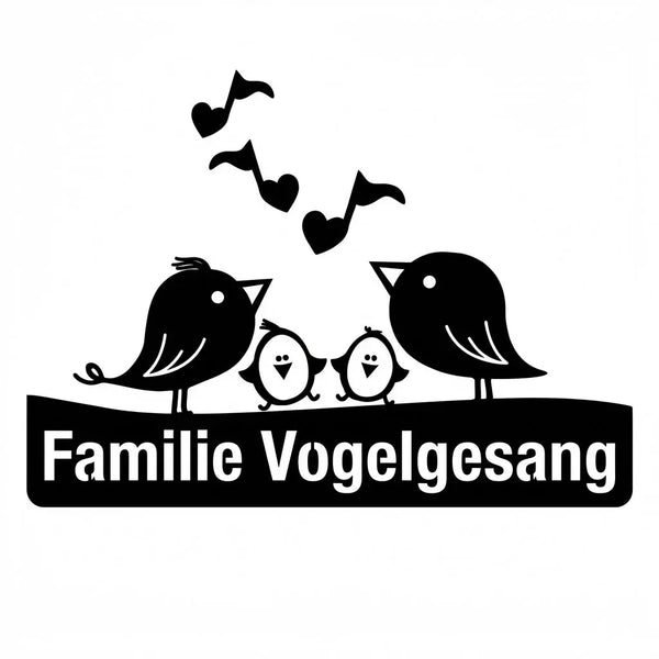 Türschild Familie Vogelgesang Steelmonks