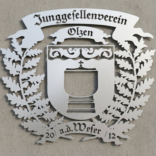 Logo-Wandschild – Satinierter Edelstahl