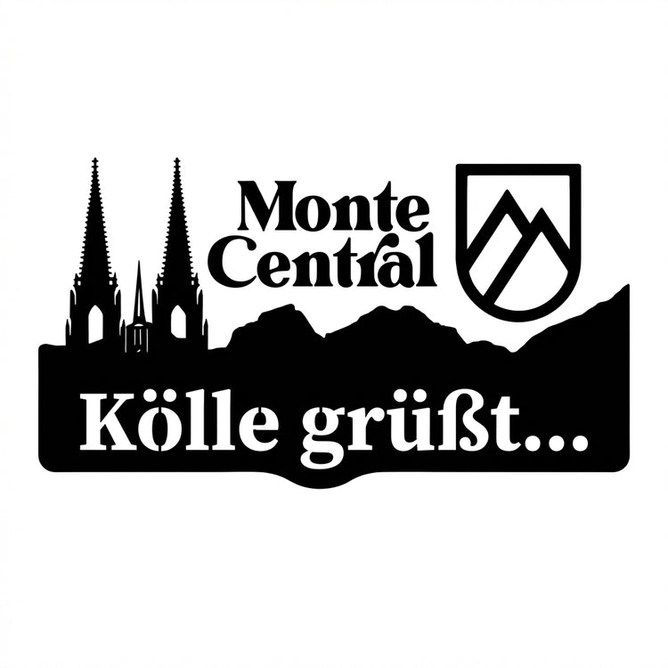 Silhouetten-Wandschild „Kölle grüßt...“