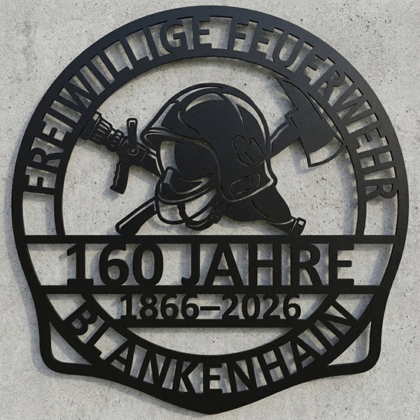 Feuerwehr-Wappenschild Blankenhain – 160 Jahre (1866–2026)
