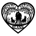 Herz-Hausschild Natur & Malinois – David & Denise, Familie BLANK