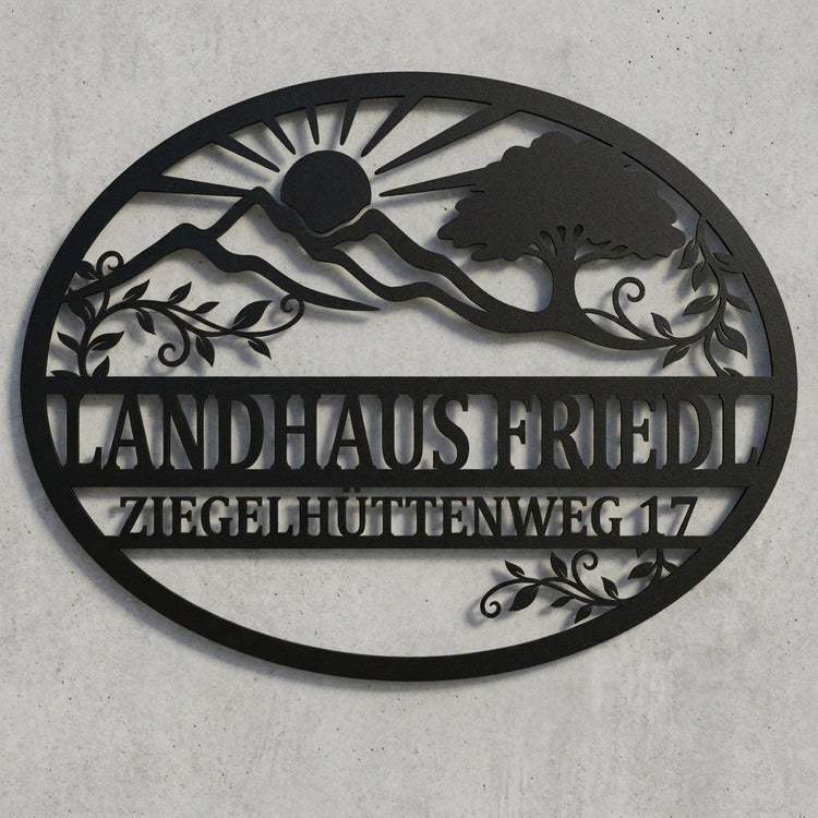 Ovales Landhaus-Hausschild Landhaus Friedl