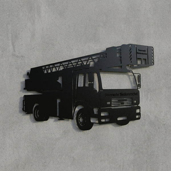 Wandschild Drehleiter Silhouette