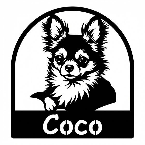 Bogenschild Hundeporträt – Coco