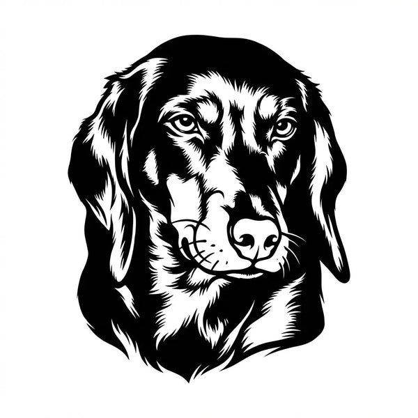 Hunde-Kopf Silhouette Wandschild Steelmonks