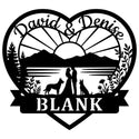 Herzschild Paar mit zwei Malinois – David & Denise / BLANK