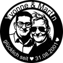 Rundes Paar-Emblem – Yvonne & Martin