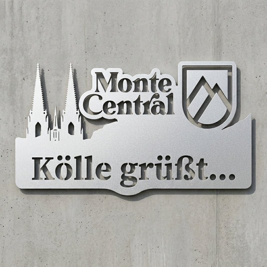 Silhouetten-Wandschild „Kölle grüßt...“