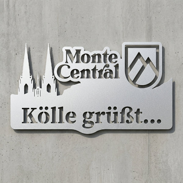Silhouetten-Wandschild „Kölle grüßt...“