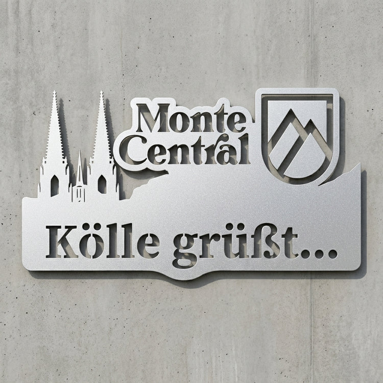 Silhouetten-Wandschild „Kölle grüßt...“