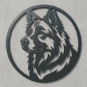 Rundes Hundeportrait-Emblem Steelmonks