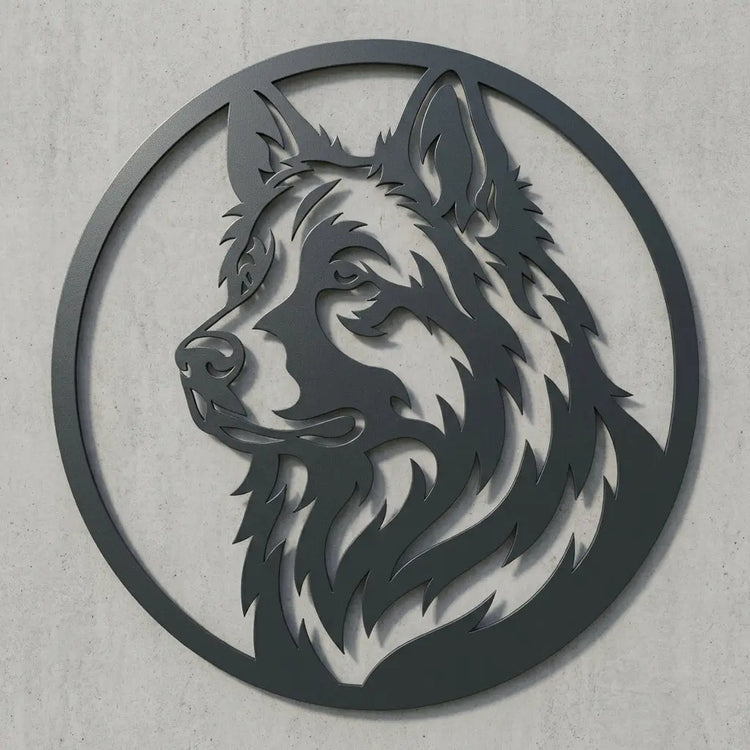 Rundes Hundeportrait-Emblem