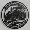 Rundes Traktor-Wandschild – AgroConcept 10 Years New Holland Partner Steelmonks