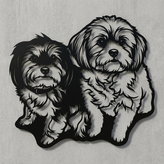 Zwei Hunde – Foto-Silhouette Wandschild