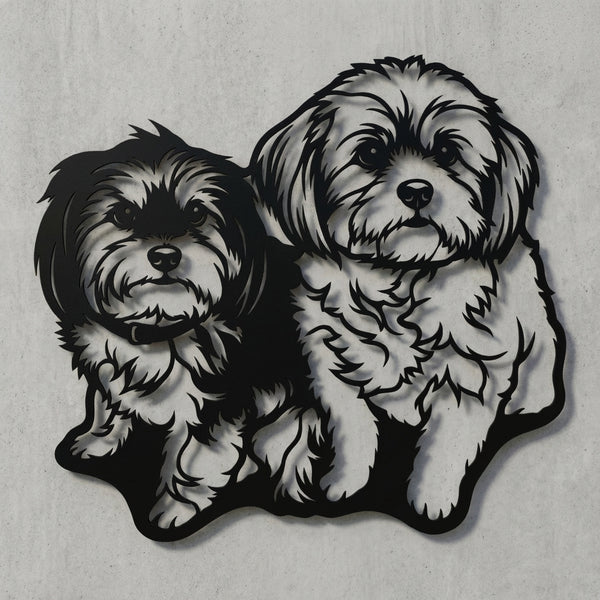 Zwei Hunde – Foto-Silhouette Wandschild