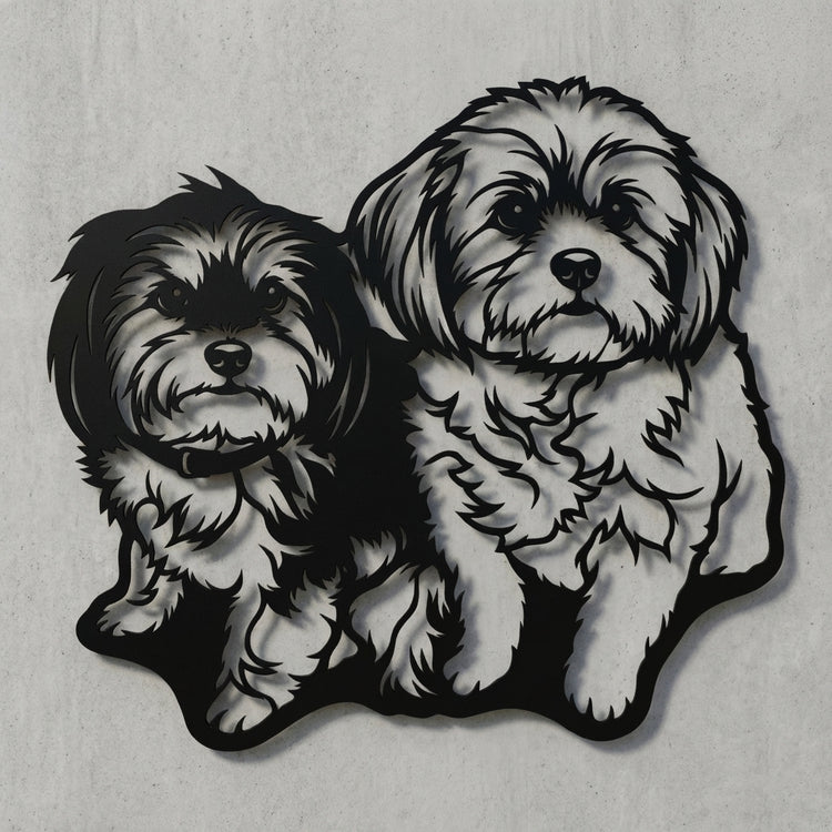 Zwei Hunde – Foto-Silhouette Wandschild