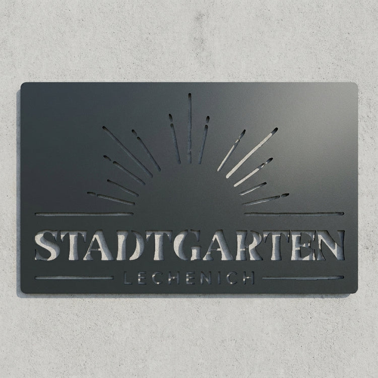 Rechteckiges Logo-Schild