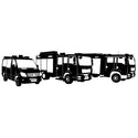 Feuerwehrfahrzeuge Silhouette – Dreier-Reihe
