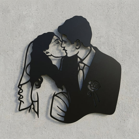Silhouetten-Wandschild nach Foto