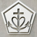 Pentagon-Wandschild mit zentralem Motiv