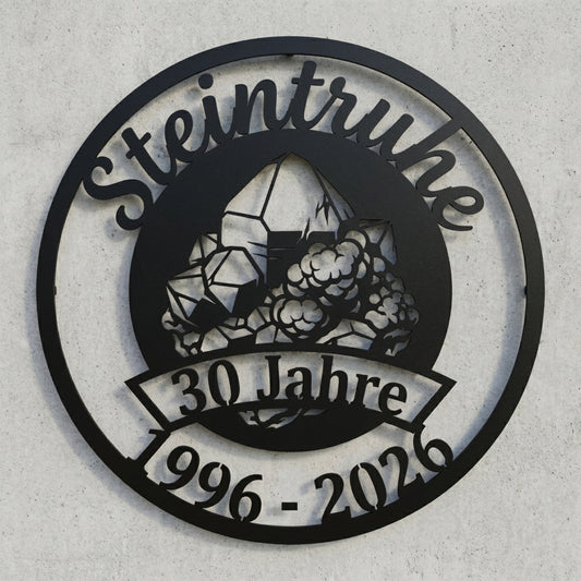 Steintruhe Jubiläumsschild 30 Jahre