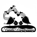 Musik-Wandschild Familie Vogelgesang Steelmonks