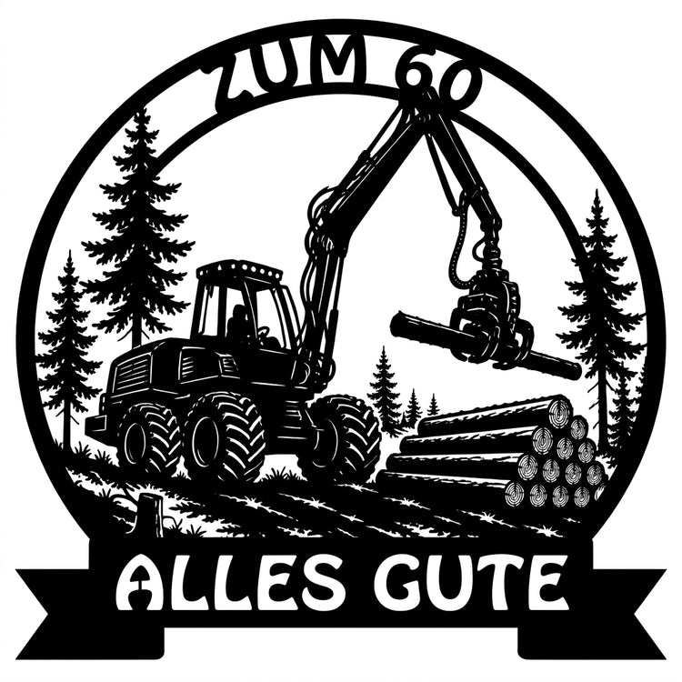 Wandschild Zum 60 – Alles Gute (Oval-Emblem)