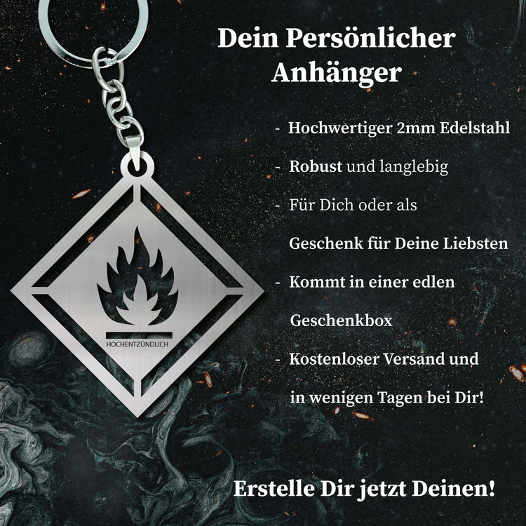 Hochentzündlich -  Feuerwehr Anhänger