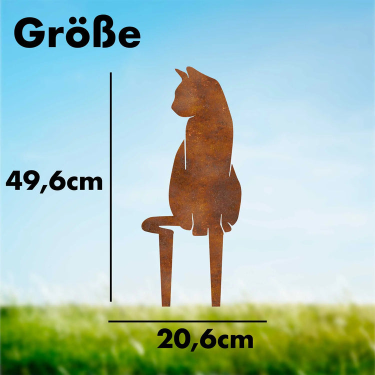 Sitzende Katze Gartenstecker -  Gartenstecker