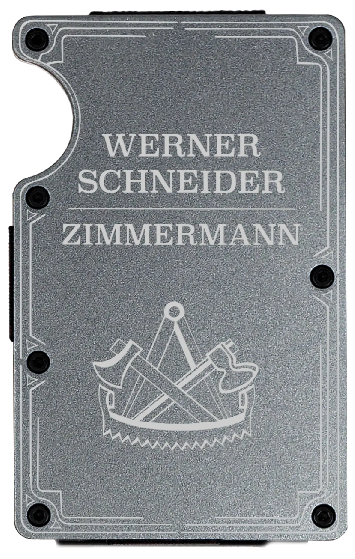 Passender RFID Kartenhalter mit Gravur (Grau)