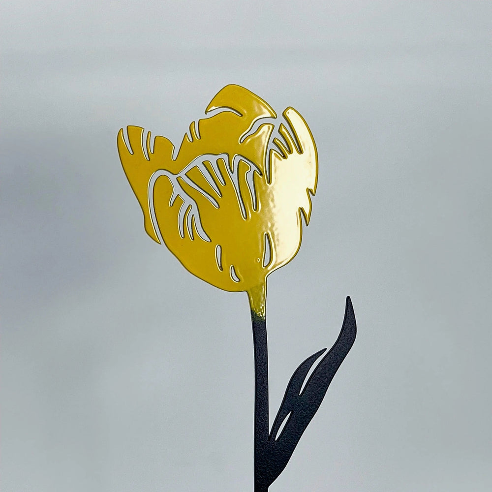 Steelmonks-Metallschild,Die Tulpe. Blume Wanddekoration erhältlich in verschiednen Größen und Farben.