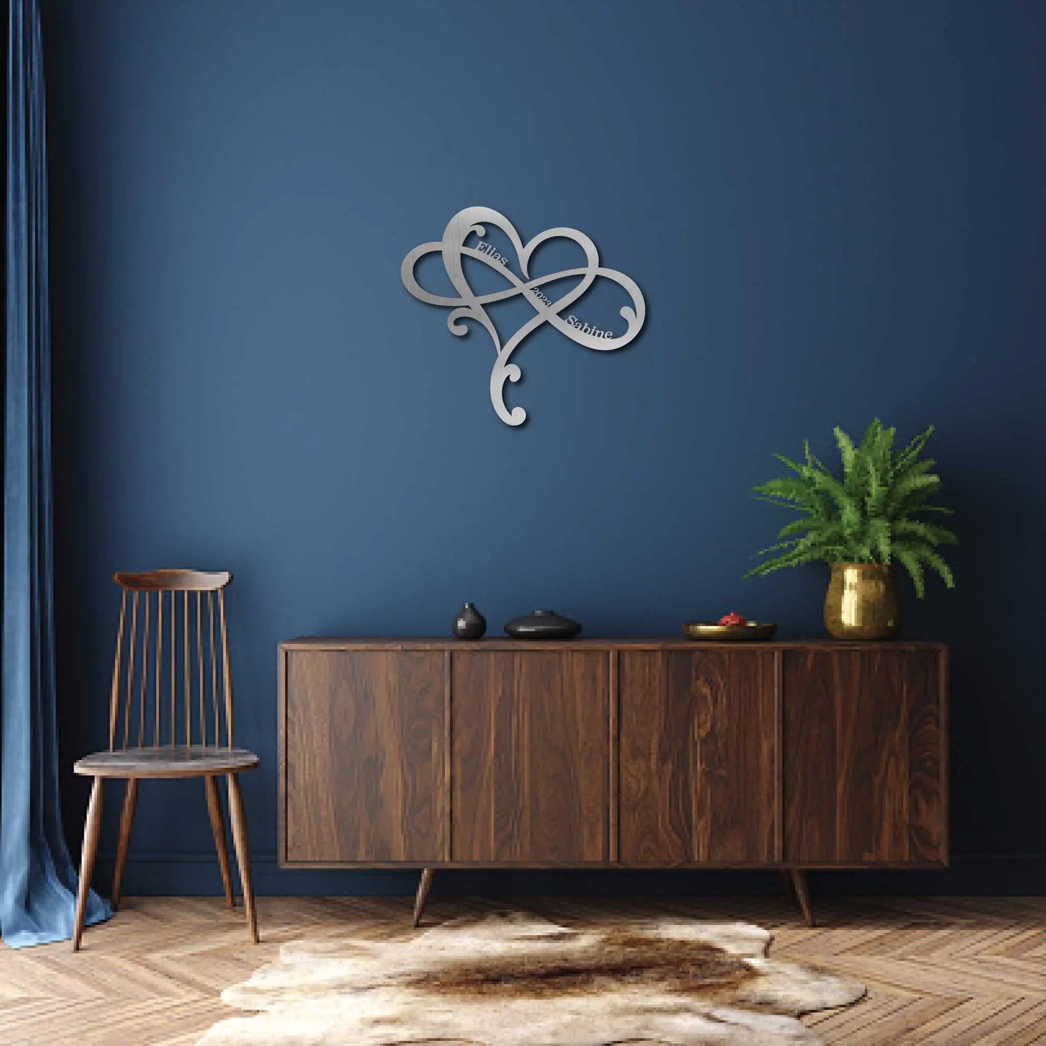 Steelmonks-Metallschild,Unendliches Herz. Motivschild Wanddekoration erhältlich in verschiednen Größen und Farben.