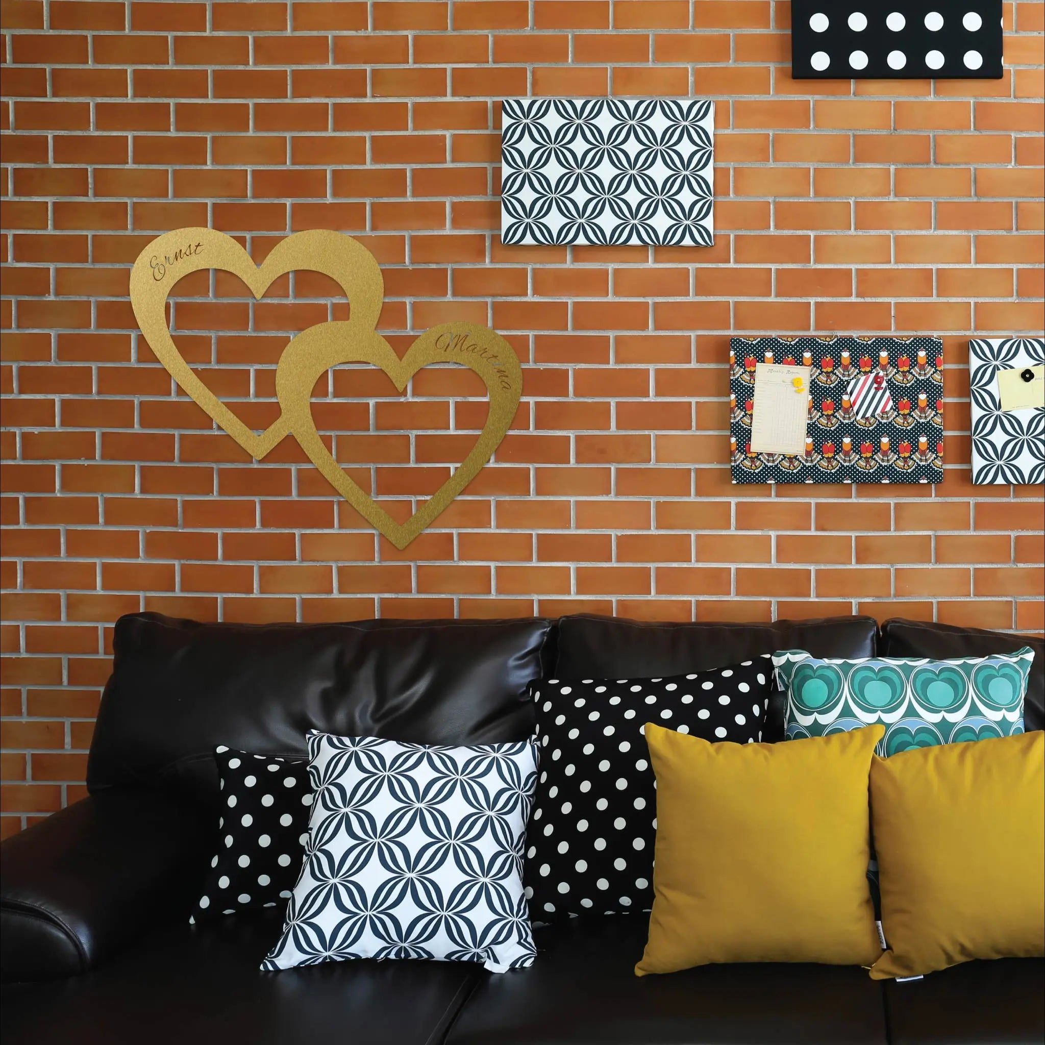 Steelmonks-Metallschild,Zwei Herzen. Motivschild Wanddekoration erhältlich in verschiednen Größen und Farben.