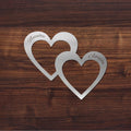 Steelmonks-Metallschild,Zwei Herzen. Motivschild Wanddekoration erhältlich in verschiednen Größen und Farben.
