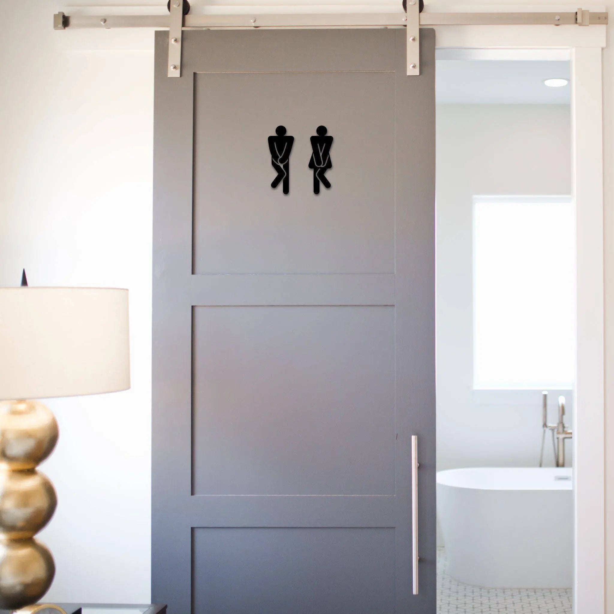 Steelmonks-Metallschild,Toiletten Figuren. Standard Wanddekoration erhältlich in verschiednen Größen und Farben.