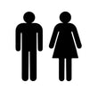Steelmonks-Metallschild,Toiletten Figuren Mann und Frau. Standard Wanddekoration erhältlich in verschiednen Größen und Farben.