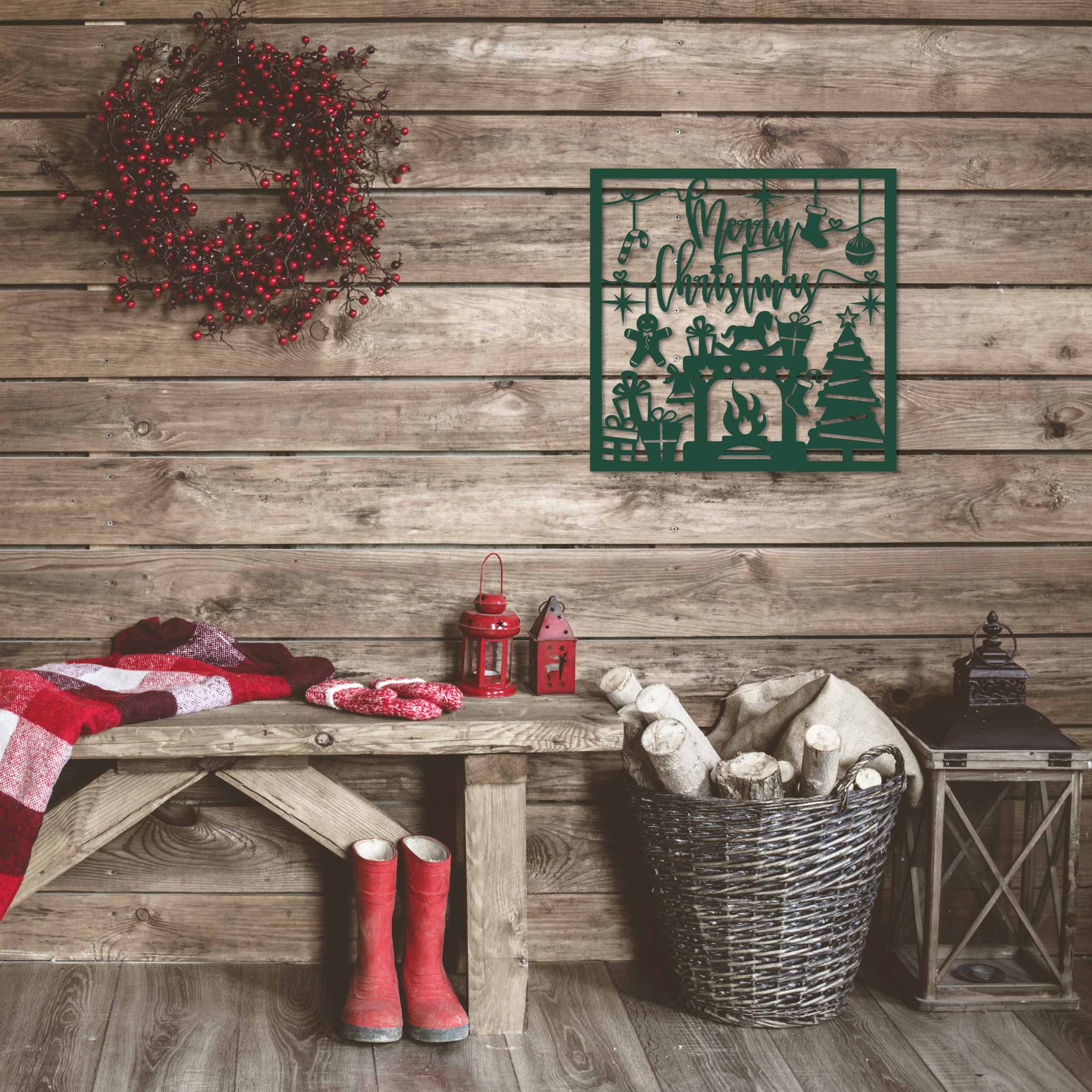 Steelmonks-Metallschild,Weihnachtsabend. Weihnachtsschild Wanddekoration erhältlich in verschiednen Größen und Farben.