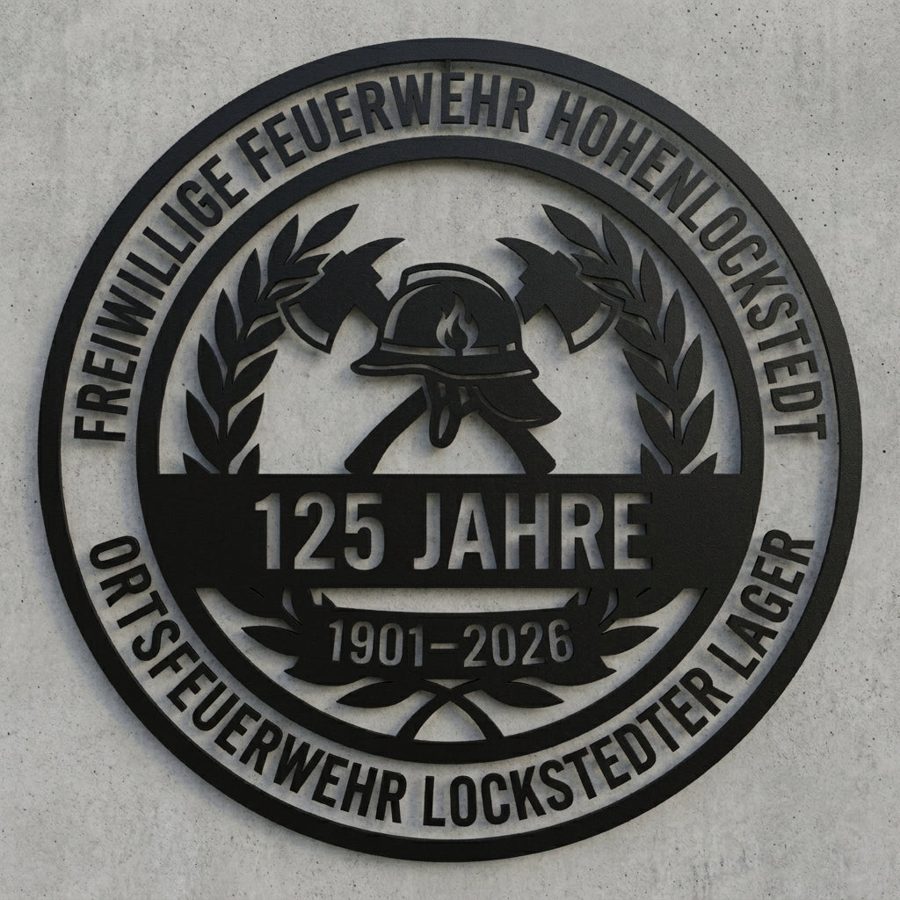 Feuerwehr-Jubiläumsschild, 125 Jahre