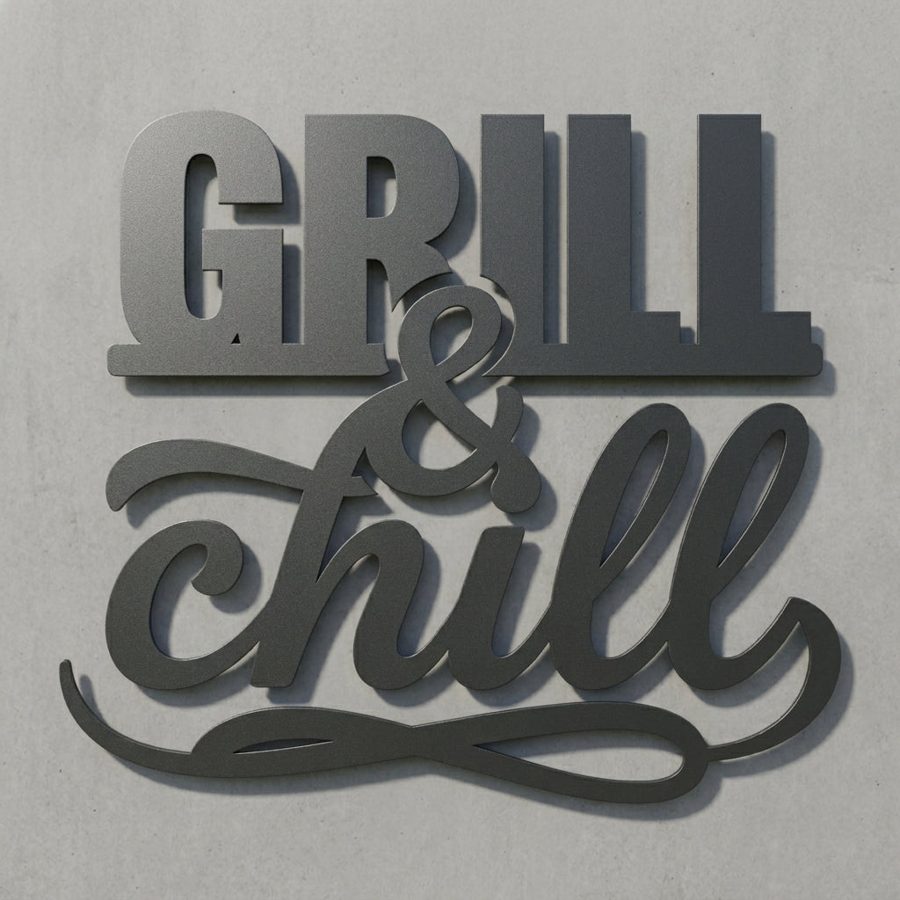 Schriftzug „Grill & chill“