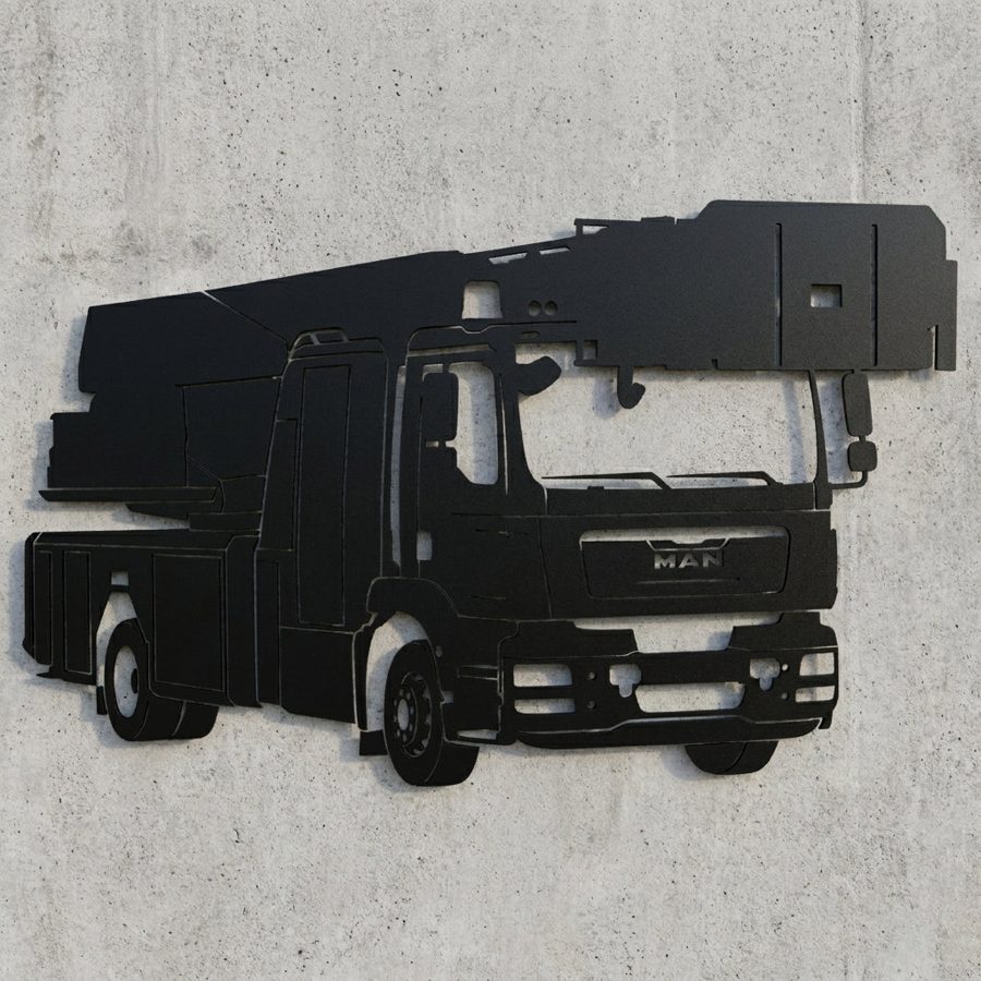 Feuerwehrauto als Silhouette